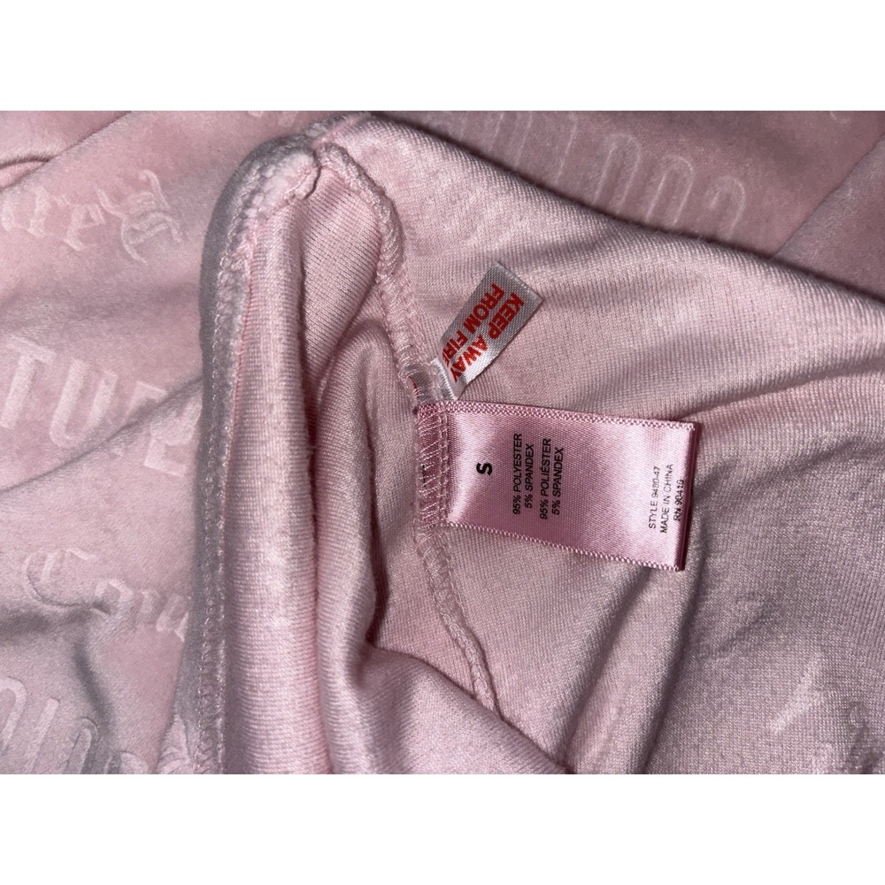 Juicy Couture Sleepwear Set Small Pink on Pink Embossed Monogram Top & Pants - Picture 6 of 10